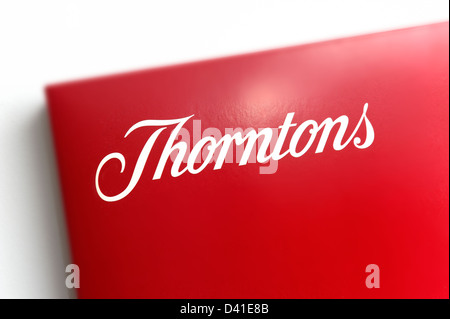 Thorntons texte boîte de chocolats Banque D'Images