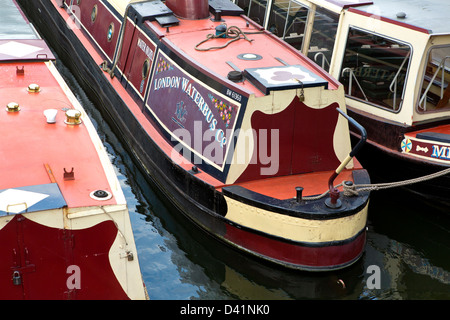 La London Waterbus Company barges à Camden Lock, Camden Town, London. Banque D'Images