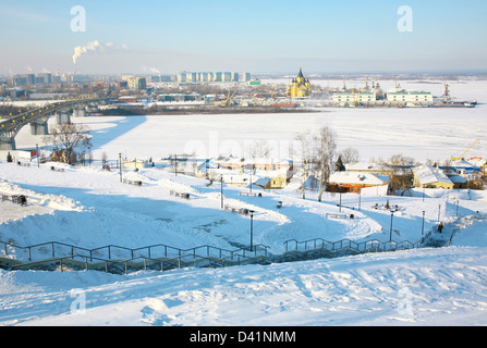 Février voir Strelka de berges Fédorovski Nizhny Novgorod Banque D'Images