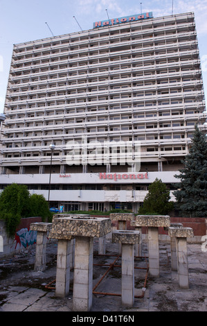 L'abandon de l'hôtel National à Chisinau, Moldova Banque D'Images