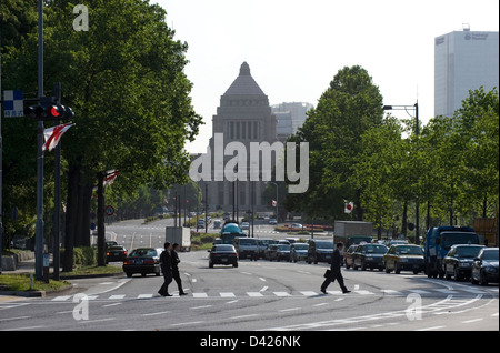 Vue éloignée de la Diète nationale, le gouvernement du Japon, l'immeuble du bureau central dans le quartier de Akasaka Tokyo Banque D'Images