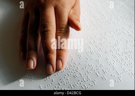 Côté lecture braille Banque D'Images