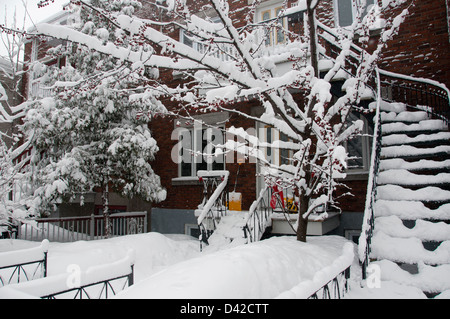 Domaine de Villeray Montréal, scène d'hiver Banque D'Images