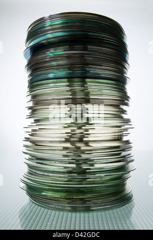 Hambourg, Allemagne, une pile de CDs Banque D'Images