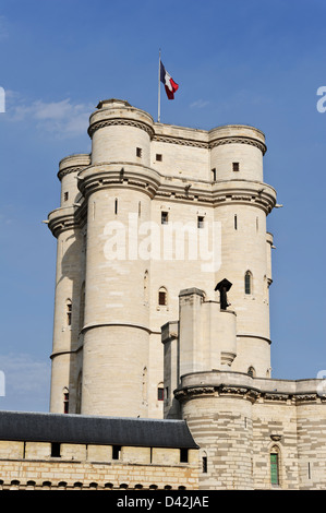 La tour principale du Château de Vincennes (château), Vincennes, France. Banque D'Images