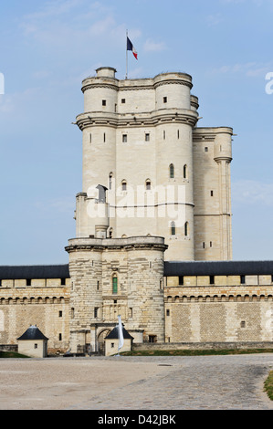 La tour principale du Château de Vincennes (château), Vincennes, France. Banque D'Images