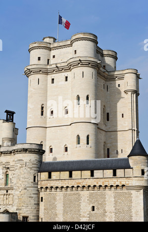 La tour principale du Château de Vincennes (château), Vincennes, France. Banque D'Images