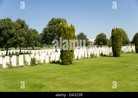 Bedford House La Première Guerre mondiale cimetière en Flandre orientale, Belgique Banque D'Images