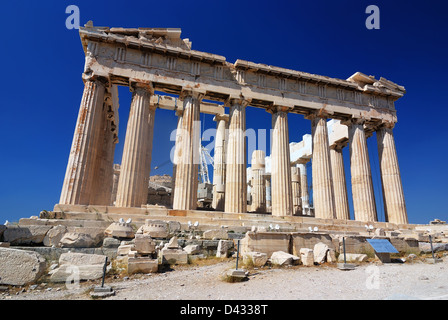 Le Parthénon, un temple à l'acropole d'Athènes, Grèce, dédié à la déesse grecque Athéna Banque D'Images