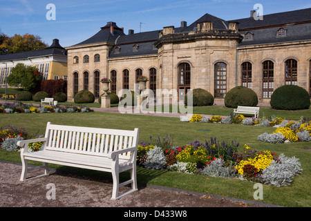 L'Orangerie et le jardin baroque du château Schloss Friedenstein, Gotha, Thuringe, Allemagne, Europe Banque D'Images