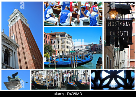 Collage d'images de Venise Italie Banque D'Images