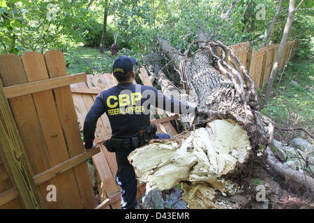 Image représentant des agents des douanes et de la protection des frontières (CBP) et des agents de la patrouille frontalière des États-Unis, responsables de l'application de la loi sur l'immigration et des opérations de sécurité frontalière à travers les États-Unis. Banque D'Images