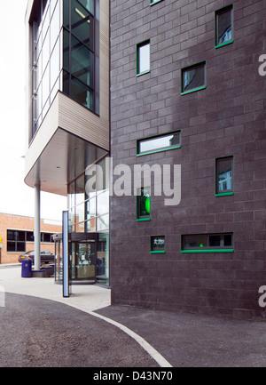 Rotherham College of Arts & Technology, Glasgow, Royaume-Uni. Architecte : Bond Bryan Architects Ltd, 2011. Détail de entranc Banque D'Images