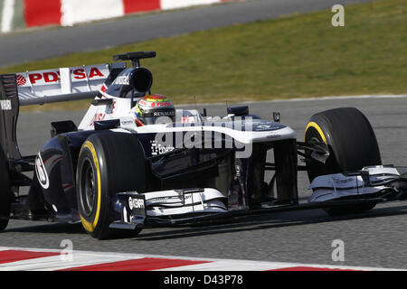 Sport Automobile : Championnat du Monde de Formule 1 de la FIA 2013, essais à Barcelone, Pastor Maldonado (VEN, Williams F1) Banque D'Images