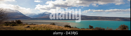 Belle vue panoramique sur le lac de Tasmanie, Nouvelle-Zélande Banque D'Images