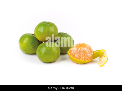 Oranges asiatique isolé sur fond blanc Banque D'Images