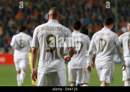 NICOSIA,Chypre - 27 mars : Karim Benzema du Real Madrid au cours de la Ligue des Champions quart de finale entre l'APOEL NICOSIE et R Banque D'Images