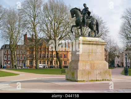 Statue de Guillaume III et de Queens Square, Bristol Banque D'Images