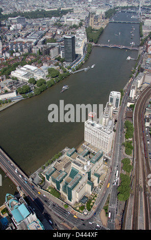 Vue aérienne de l'immeuble du MI6 à Lambeth, Londres Banque D'Images