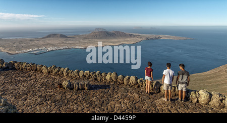 Mirador del Rio, point de vue, l'île de Graciosa, Lanzarote, îles Canaries, Espagne Banque D'Images