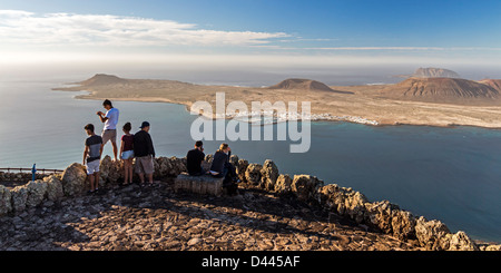 Mirador del Rio, point de vue, l'île de Graciosa, Lanzarote, îles Canaries, Espagne Banque D'Images