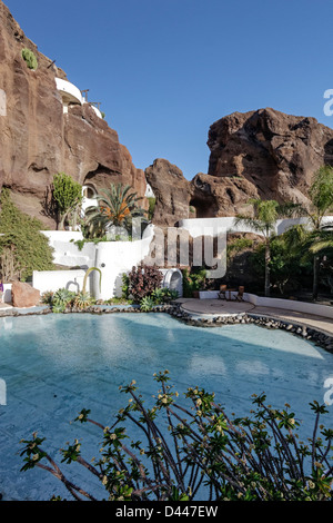 Casa Omar Sharif, LagOmar, architecte Cesar Manrique, Pool, Lanzarote, Canary Islands, Spain Banque D'Images