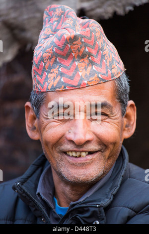 L'homme népalais à Panauti, village près de Katmandou, Népal Banque D'Images