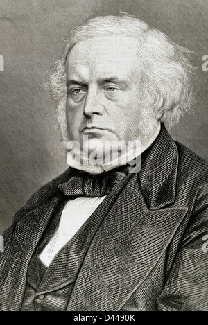 John Bright (1811-1889). Homme politique britannique, membre du parti libéral. La gravure. Banque D'Images