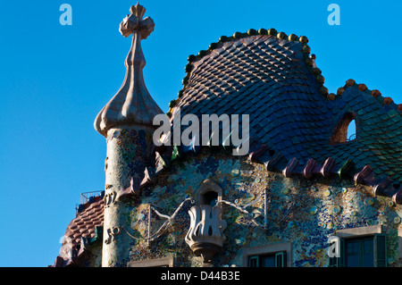 Casa Batllo, Antoni Gaudi, Barcelone, Catalogne Banque D'Images