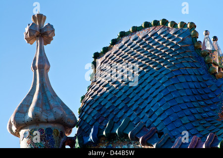 Casa Batllo, Antoni Gaudi, Barcelone, Catalogne Banque D'Images