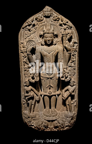 Vishnu est un dieu hindou. Il est également connu sous le nom de Narayana ou schiste Hari 11e 100 Période Pala du Bengale Hindu Banque D'Images