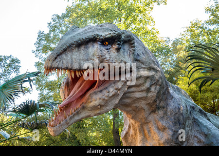 Modele de tyranosaurus rex dans la jungle Banque D'Images