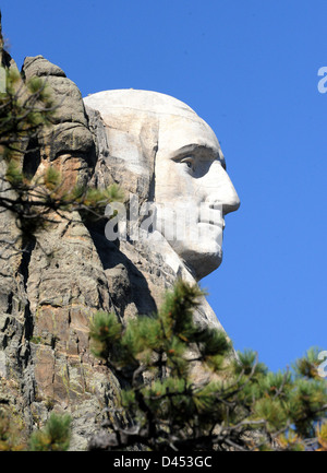 Le président George Washington Mount Rushmore National Memorial Keystone Dakota du Sud, Mt. Rushmore, Mt Rushmore sculptures, Banque D'Images