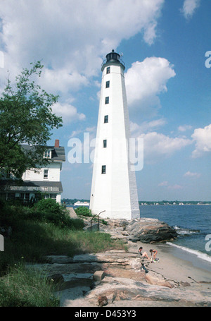 Le port de New London, Connecticut USA Phare New London, Connecticut, Etats-Unis, phare Banque D'Images