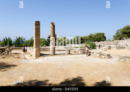 Rhodes. La Grèce. Les ruines de la 3ème siècle avant J.-C. Temple dorique à Ancient Kamiros Banque D'Images