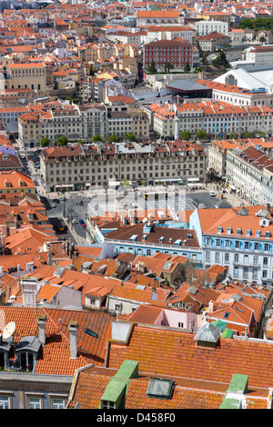 Lisboa Vue sur Ville de Castelo de Sao Jorge. Le Portugal. L'Europe Banque D'Images