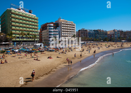 Playa de las Canteras beach Santa Catalina Las Palmas de Gran Canaria island les Îles Canaries Espagne Europe Banque D'Images