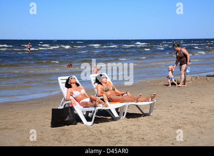 Majori, Jurmala, plage de la mer baltique, Riga, Lettonie Banque D'Images