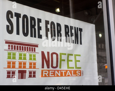 L'espace de détail disponible dans le quartier de Chelsea à New York vu le lundi 25 février 2013. (© Richard B. Levine) Banque D'Images