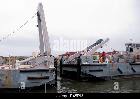 Se préparer à l'Ouragan Sandy Seabees. Banque D'Images