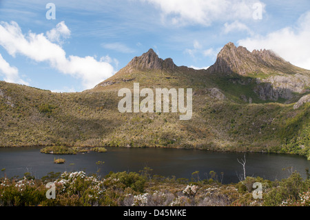 Cradle Mountain et Dove Lake dans les hautes terres du centre de la Tasmanie Banque D'Images