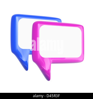 Discours brillant bulle sur fond blanc Banque D'Images