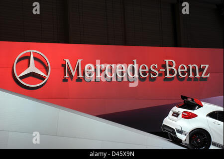 Genève, Suisse. 6 mars, 2013. Un A 45 AMG est vu à la Mercedes-Benz stand lors de la 38e de l'Automobile de Genève à Palexpo à Genève, Suisse, 06 mars 2013. Photo : ULI DECK/dpa/Alamy Live News Banque D'Images