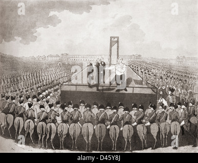 L'exécution de Louis XVI, le 21 janvier 1793, Place de la Révolution, Paris, pendant la Révolution française. Banque D'Images