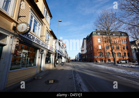 Tromso storgata principale rue commerçante piétonne troms Norvège europe Banque D'Images