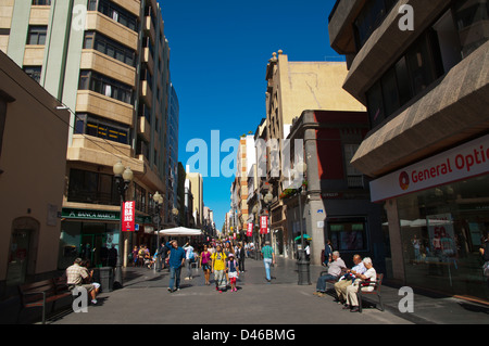 Calle Mayor de Triana Triana rue Las Palmas de Gran Canaria Gran Canaria island ville des îles Canaries Espagne Europe Banque D'Images