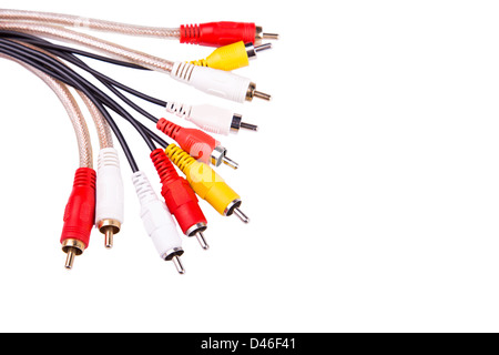 Les connecteurs de câble isolé sur fond blanc Banque D'Images