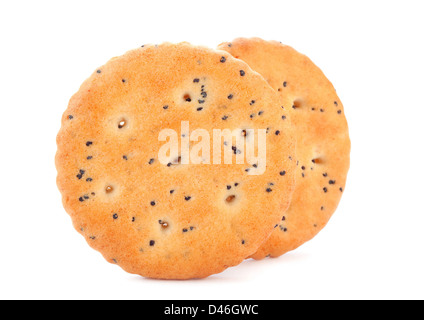 Biscuit salé avec des graines de pavot Banque D'Images