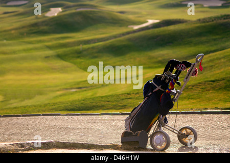 Matériel de golf professionnel sur le terrain de golf Banque D'Images