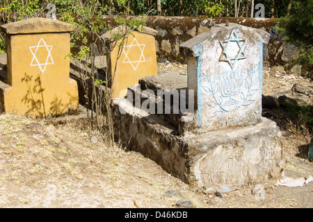 Cimetière juif, l'Afrique du Nord Gonder, Ethiopie Banque D'Images